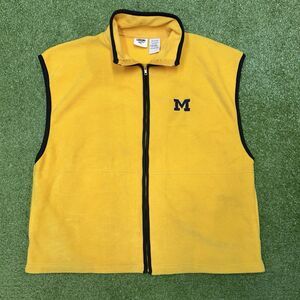 Michigan Wolverines Vintage Fleece Full Zip Vest Men's Size XL